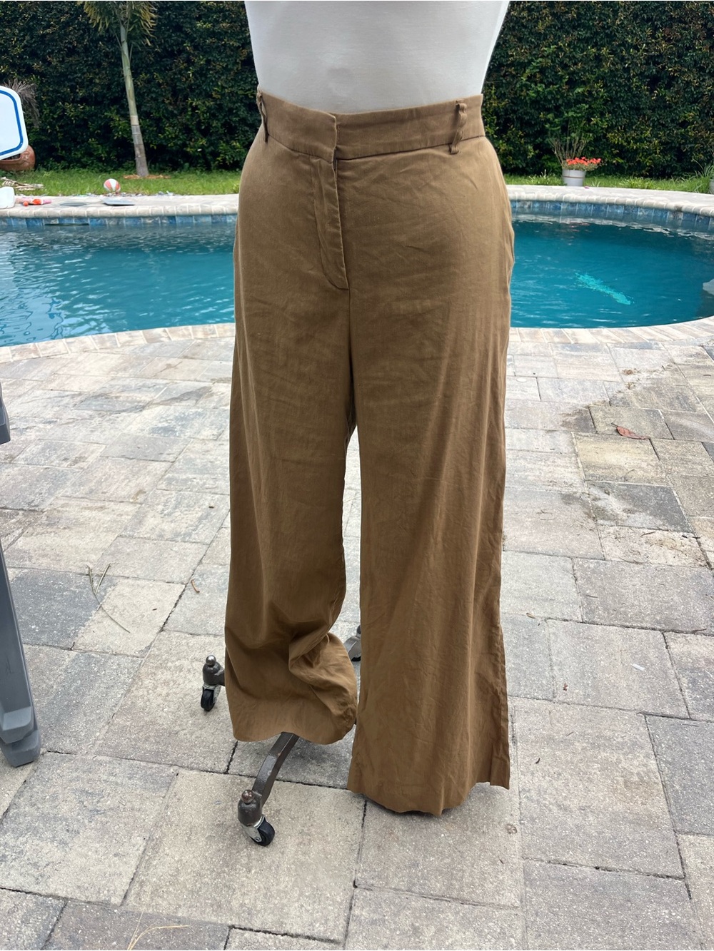 Piazza Sempione Brown Wide Leg Trousers IT 46 US 10 Made in Italy